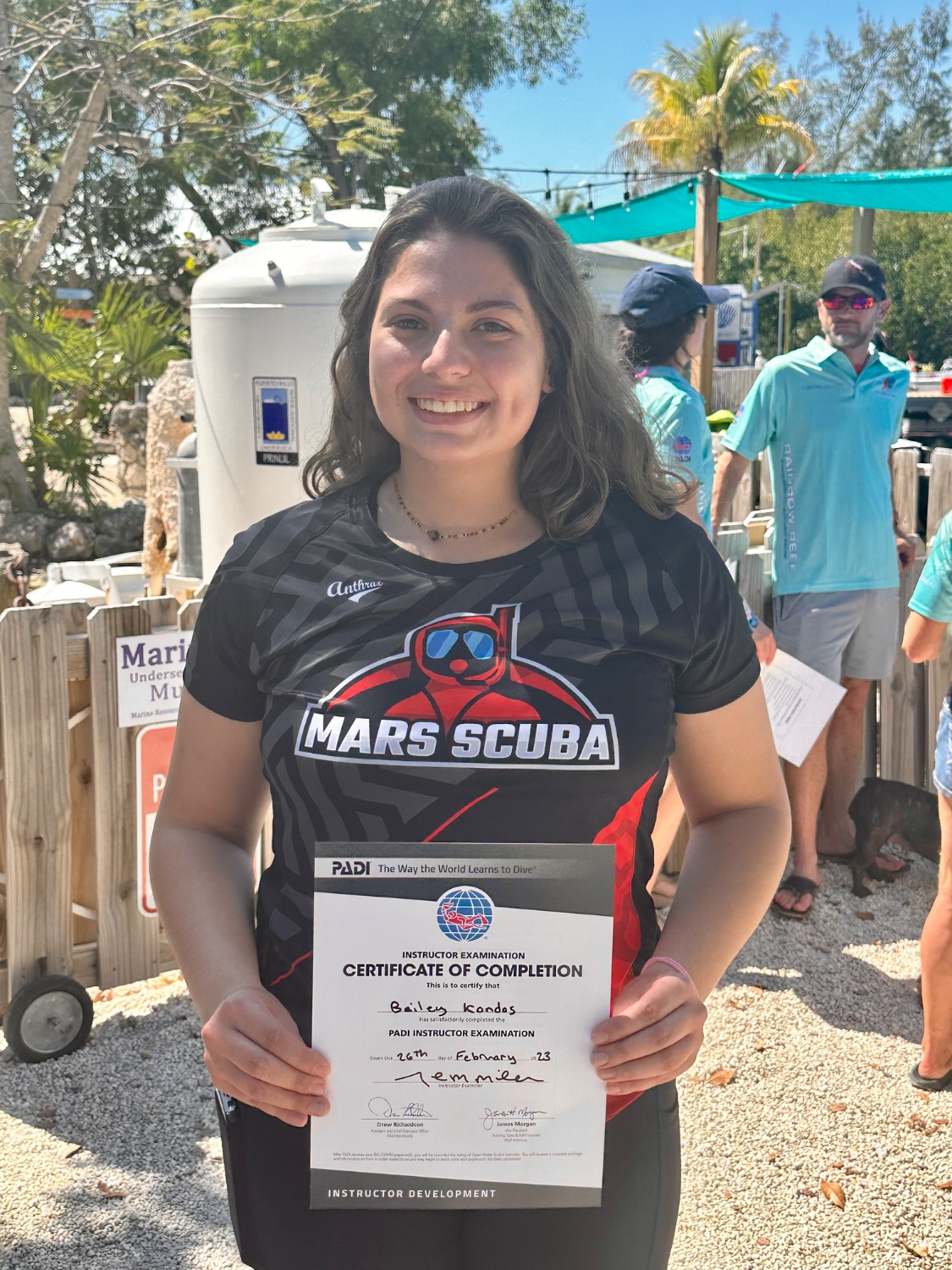 Bailey with her instructor certificate